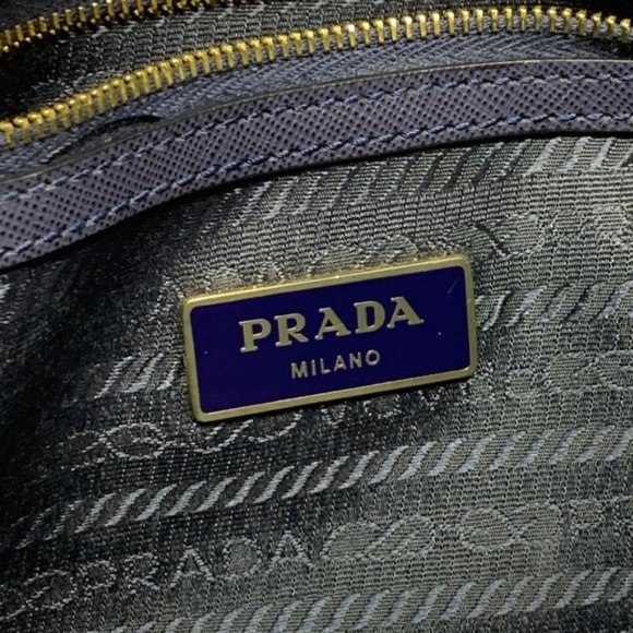 AUTH PRADA LOGOS SAFFIANO LUX LEATHER 2WAY BAG - Picture 13 of 13